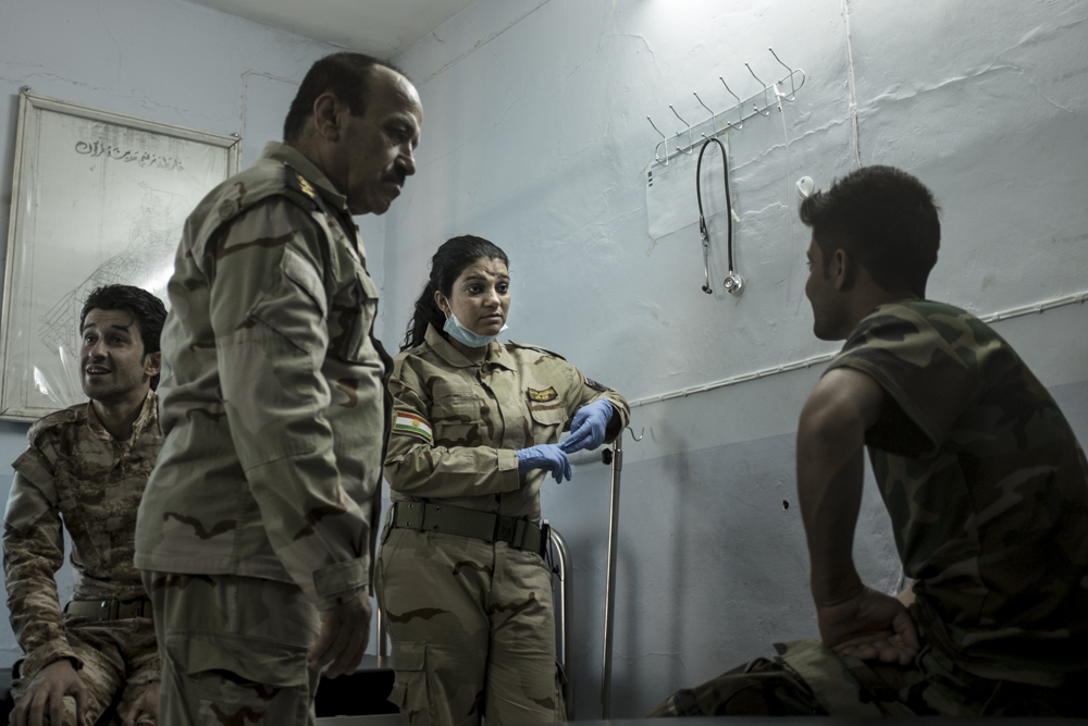 Jaira Pantajo a Brazilian Peshmerga volunteer in the Daquq front line, southern Kirkuk, May 15, 2016. (Photo: Kurdistan24/Alexandre Afonso)